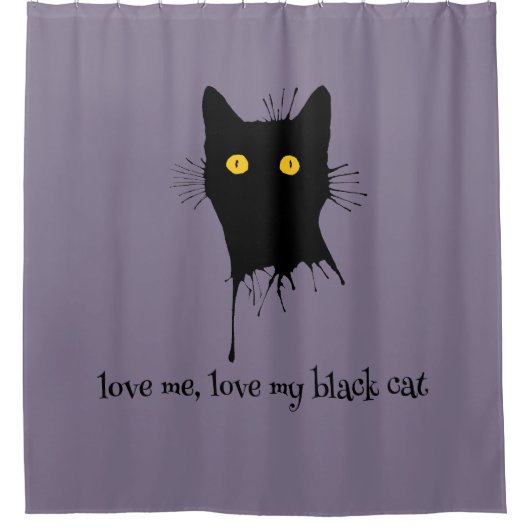 Le Chaton Noir Liebe Me Liebe My Black Cat Lover Duschvorhang (Vorderseite)