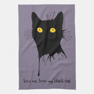 Le Chaton Noir Liebe Me Liebe My Black Cat Lover Geschirrtuch
