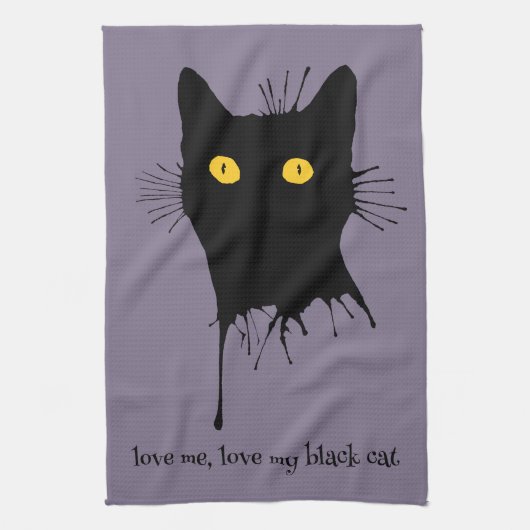 Le Chaton Noir Liebe Me Liebe My Black Cat Lover Geschirrtuch (Vertikal)