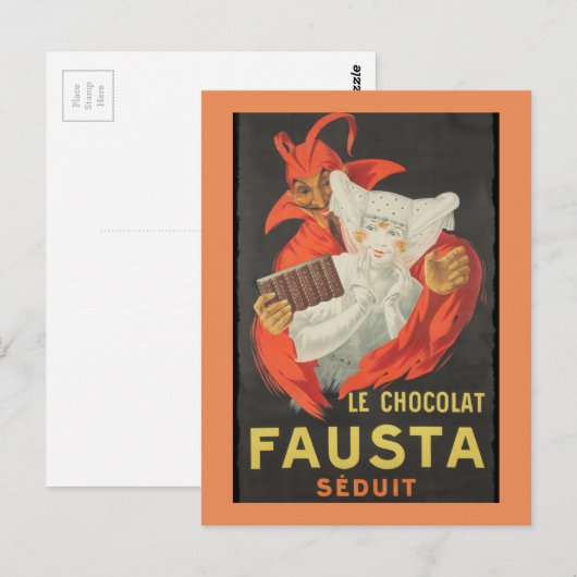 Le Chocolat Fausta Seduit Postkarte (Vorne/Hinten)