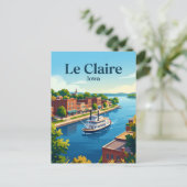 Le Claire Iowa Postkarte (Stehend Vorderseite)