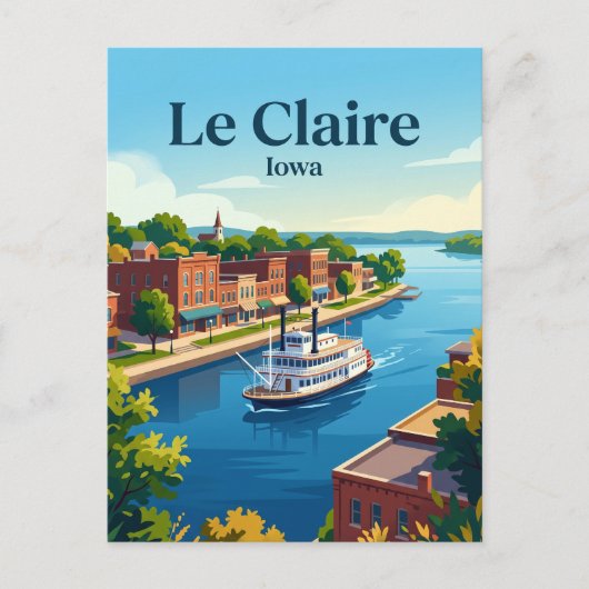 Le Claire Iowa Postkarte (Vorderseite)