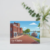 Le Claire USA Postkarte (Stehend Vorderseite)