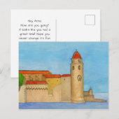 Le Clocher de Collioure Postkarte (Vorne/Hinten)