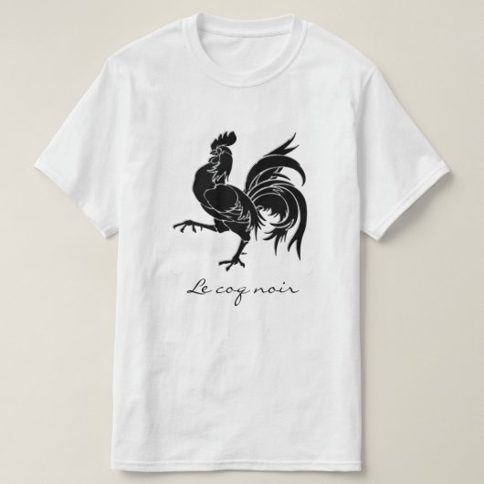 Le Coq noir der schwarze Hahn T-Shirt (Design vorne)