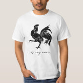 Le Coq noir der schwarze Hahn T-Shirt (Vorderseite)