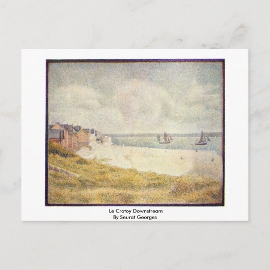 Le Crotoy Downstream by Seurat Georges Postkarte (Vorderseite)
