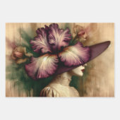 Le Femme Iris Decoupage Flat Wrapping Geschenkpapi Geschenkpapier Set (Vorderseite 3)