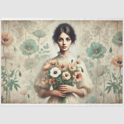 Le Femme Old World Floral Seidenpapier (Vorderseite)