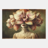 Le Femme Orchid Decoupage Flat Wrapping Geschenkpa Geschenkpapier Set (Vorderseite 3)