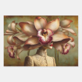 Le Femme Orchid Decoupage Flat Wrapping Geschenkpa Geschenkpapier Set (Vorderseite 2)