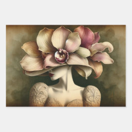 Le Femme Orchid Decoupage Flat Wrapping Geschenkpa Geschenkpapier Set