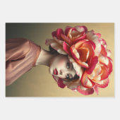 Le Femme Peony Decoupage Flat Wrapping Geschenkpap Geschenkpapier Set (Vorderseite 3)