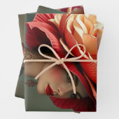 Le Femme Peony Decoupage Flat Wrapping Geschenkpap Geschenkpapier Set (Beispiel)