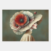 Le Femme Poppy Decoupage Flat Wrapping Geschenkpap Geschenkpapier Set (Vorderseite 3)