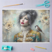 Le Femme & Sparrow Beauty Fleur Decoupage Seidenpapier (Basteln)