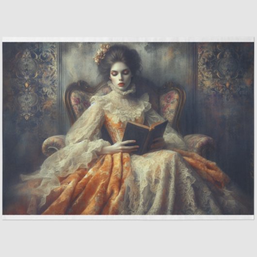 Le Femme Viktorianisch Beauty Romance Fleur Decoup Seidenpapier (Vorderseite)