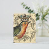 Le Fleur Crowned Bird Postkarte (Stehend Vorderseite)