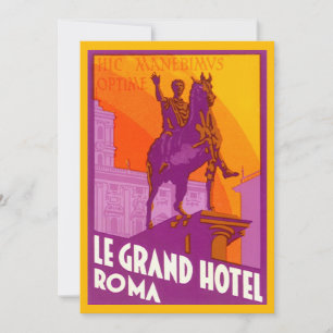 Le Grand Hotel Roma Statue, Italien, Vintage Trave