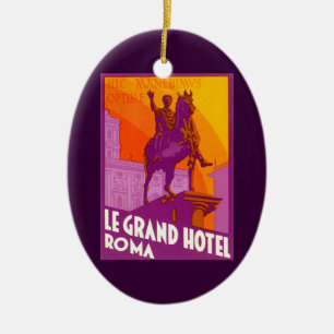 Le Grand Hotel Roma Statue, Italien, Vintage Trave Keramikornament