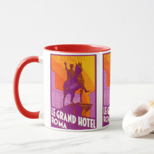 Le Grand Hotel Roma Statue, Italien, Vintage Trave Tasse