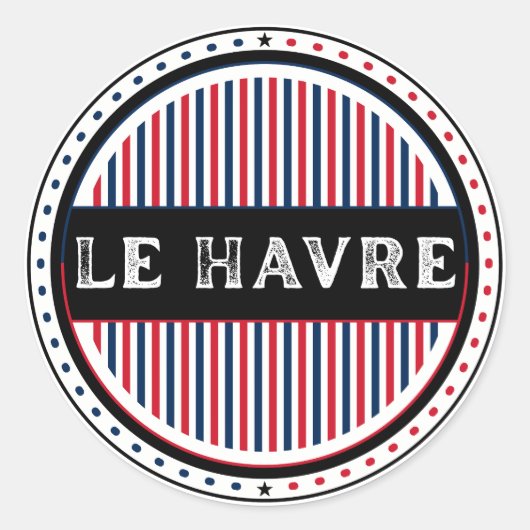 Le Havre City Pride Emblem – French Identity Runder Aufkleber (Vorderseite)