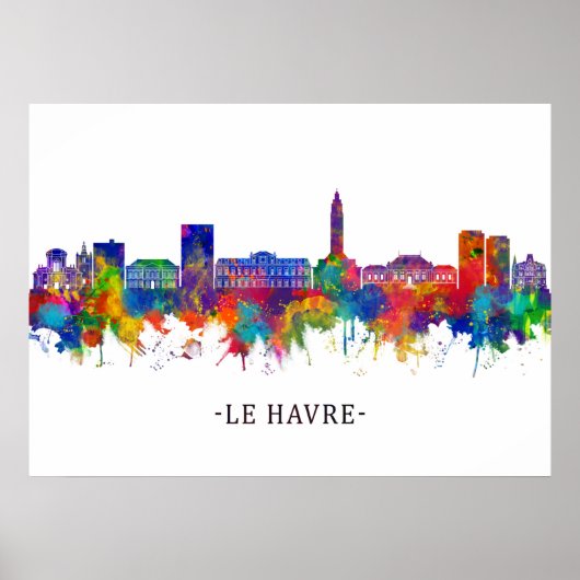 Le Havre France Skyline Poster (Vorne)