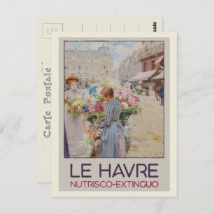 Le Havre painting Illustration Frankreich Postkarte