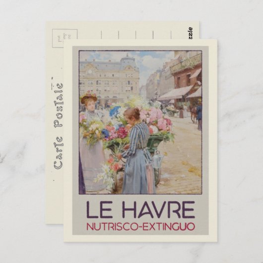 Le Havre painting Illustration Frankreich Postkarte (Vorne/Hinten)