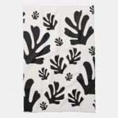 Le Jardin 02 Botanical Schwarz-weiß Modern Blätter Geschirrtuch (Vertikal)