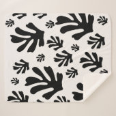 Le Jardin 02 Botanical Schwarz-weiß Modern Blätter Sherpadecke (Vorderseite (Horizontal))