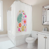 Le Jardin 04 Retro-Blume Modernes Flora Duschvorhang (Beispiel)