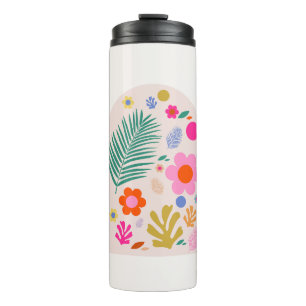 Le Jardin 04 Retro-Blumen Moderne Blumen Thermosbecher