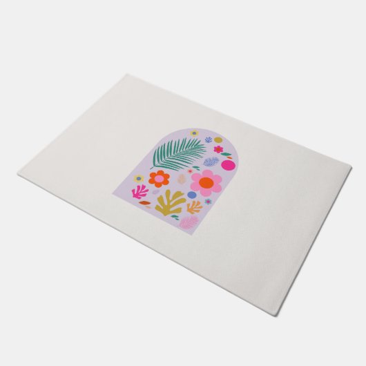 Le Jardin 07 Retro Blume Pastel Lilac Fußmatte (Schrägansicht)