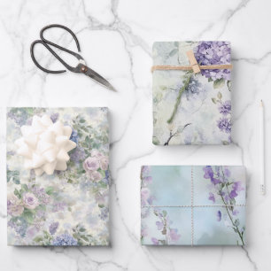 Le Jardin (der Garten) Hübsche Blumenhochzeit Geschenkpapier Set