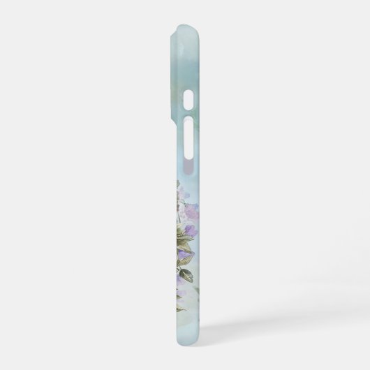 Le Jardin (der Garten) Hübsche violette Blumen iPhone Hülle (Linke Seite)