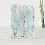 Le Jardin (der Garten) Hübsche violette Blumen Karte (Rückseite)