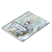 Le Jardin (der Garten) Hübsche violette Blumen Notizblock (Linke Seite)
