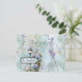 Le Jardin (der Garten) Hübsche violette Blumen Postkarte (Stehend Vorderseite)