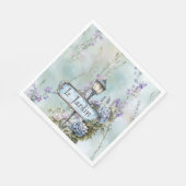 Le Jardin (der Garten) Hübsche violette Blumen Serviette (Ecke)