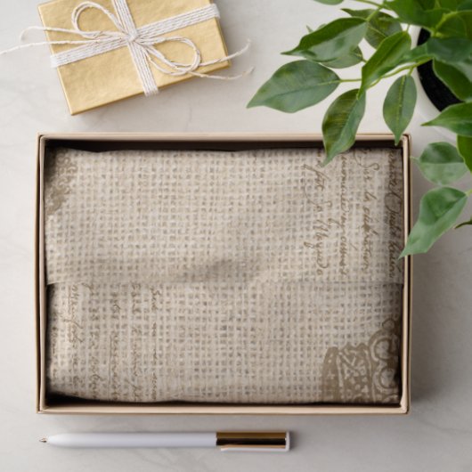 Le Lapin Burlap Osterrabit Französisch-Decoupage Seidenpapier (Geschenk)