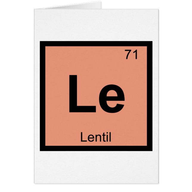 Le - Lentil Chemistry Periodic Table Symbol (Vorne)