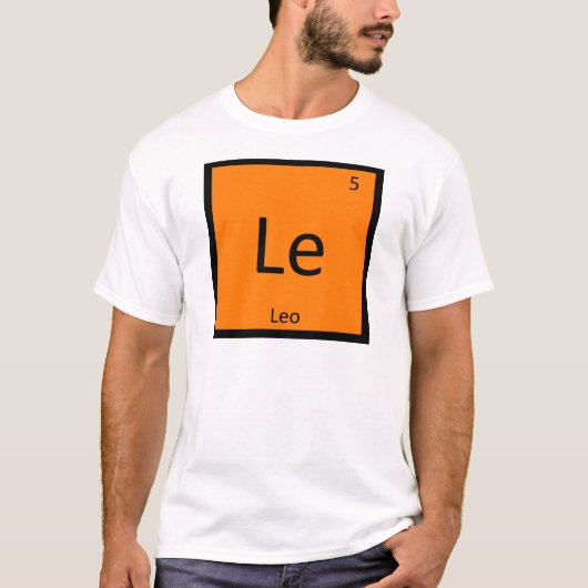 Le - Leo Lion Zodiac Sign Chemistry Periodic Table T-Shirt (Vorderseite)
