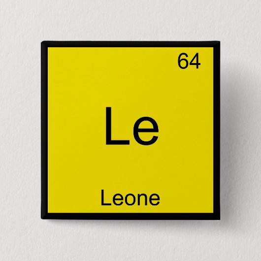 Le - Leone Funny Chemistry Element Symbol T - Shir Button (Vorderseite)