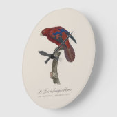 Le Lori a franges bleues Große Wanduhr (Winkel)