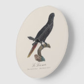 Le Lori noir / Black Lory Große Wanduhr (Winkel)