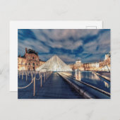 Le Louvre bei Nacht Postkarte (Vorne/Hinten)