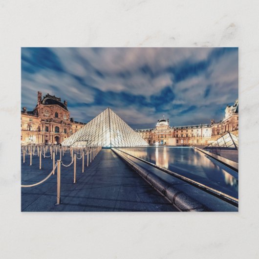 Le Louvre bei Nacht Postkarte (Vorderseite)