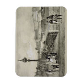 Le Louvre, graviert von Auguste Bry (Gravur) Magnet (Vertikal)