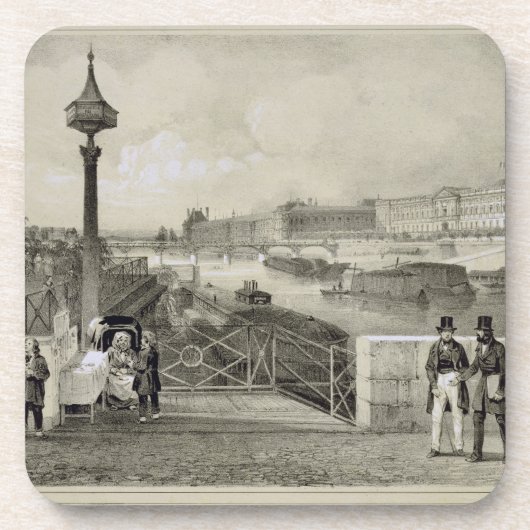 Le Louvre, graviert von Auguste Bry (Stich) Untersetzer (Vorderseite)